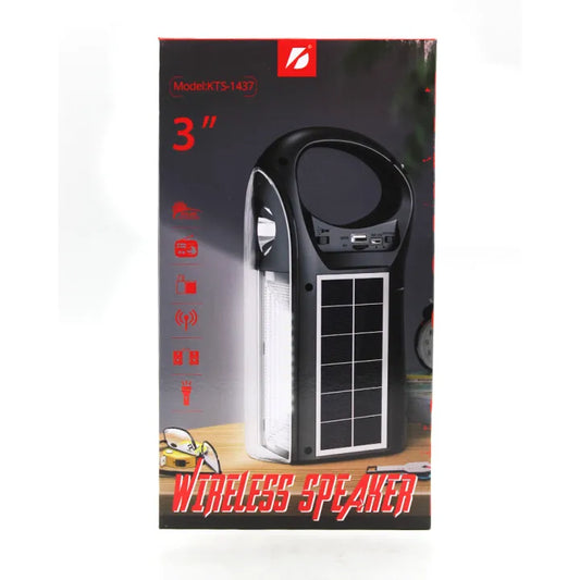 KTS-1437 Wireless Speaker With Flashlight, Solar Charging and FM Radio